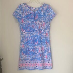 Lilly Pulitzer Blue Pink Sheath Dress Resort Wear